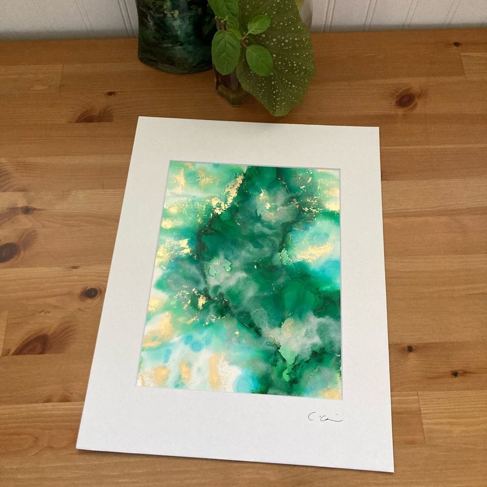 New Original Signed Artwork Alcohol Ink on Paper